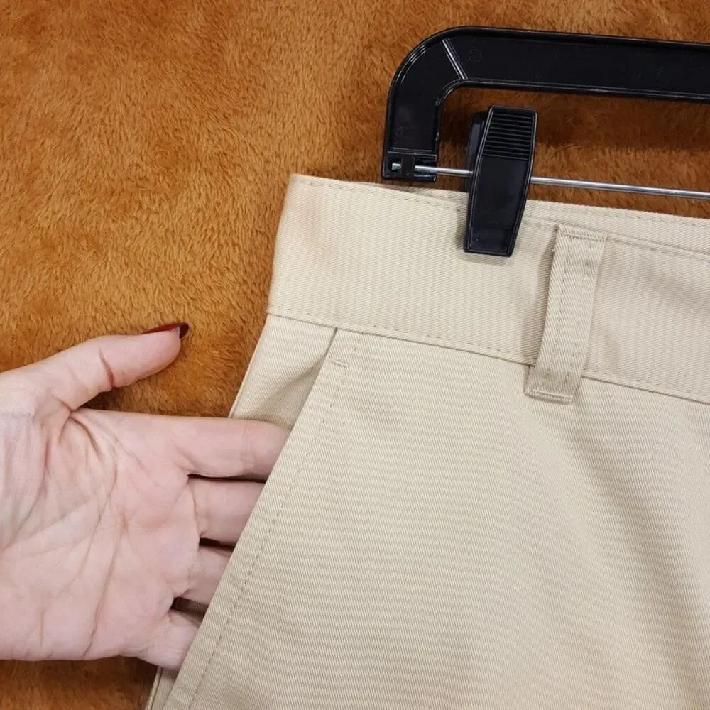 HUGO BOSS Chino Shorts Mens 34 Tan Flat Front Stretch 10